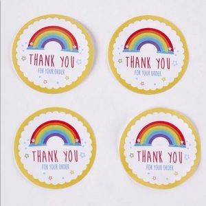 500 Rainbow Thank You Stickers, New